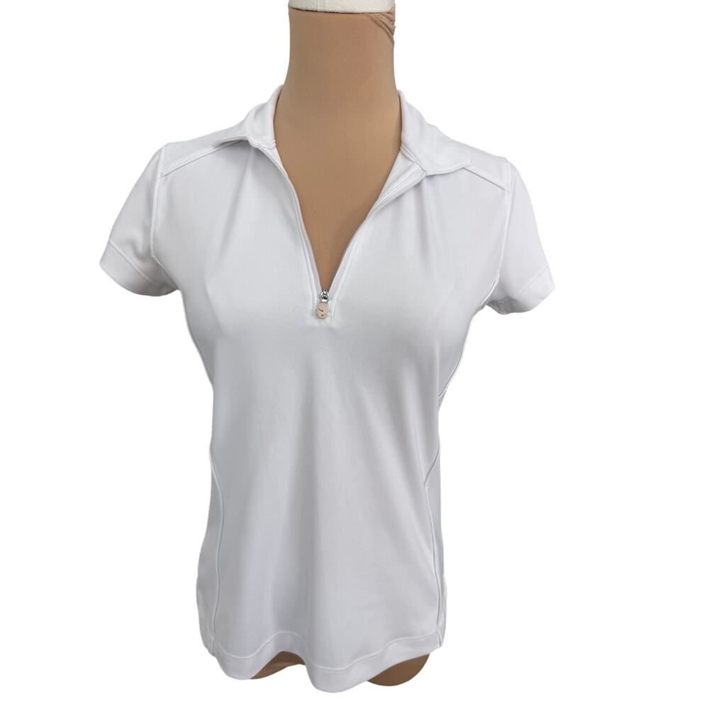 Slazenger Golf White Quarter-Zip Polo Shirt XS Performance Activewear